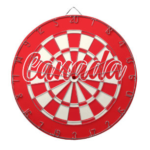 Canada editable text Red and White Retro Dartboard
