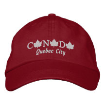 Canada Embroidered Red Ball Cap - Quebec City