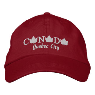 Canada Embroidered Red Ball Cap - Quebec City