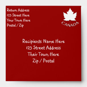 Canada Envelopes Personalised Canada Flag Envelope