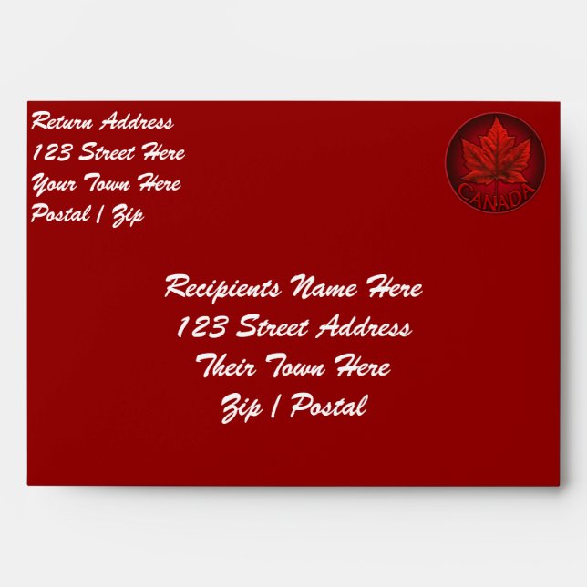 Canada Envelopes Personalised Canada Flag Envelope (Front)