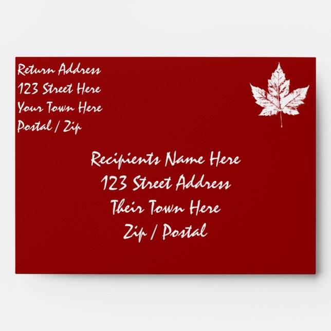 Canada Envelopes Personalised Cool Canada Envelope (Front)