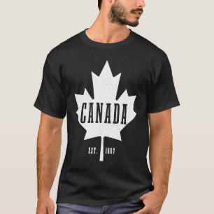 Canada Est 1867 Maple Leaf Canadian Flag Pride Roo T-Shirt