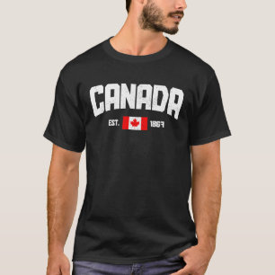 Canada Est 1867 Maple Leaf Canadian Flag Pride Roo T-Shirt