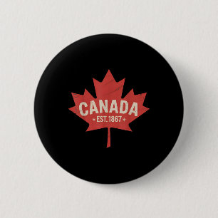 Canada Est. 1867 Retro Maple Leaf Vintage Canada D 6 Cm Round Badge