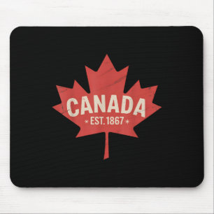 Canada Est. 1867 Retro Maple Leaf Vintage Canada D Mouse Pad