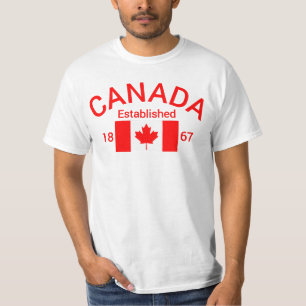 Canada Est. 1867 with Canadian flag (Red) -  Canad T-Shirt