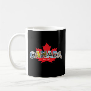 "Canada Est. 1867" With Maple Leaf Graphic Coffee Mug