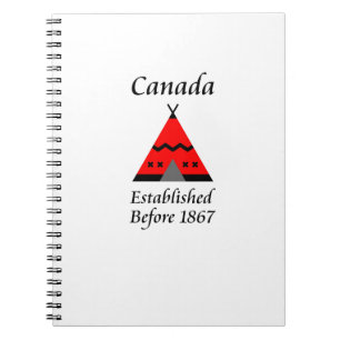 Canada Established Before 1867 Red Teepee Colour Notebook