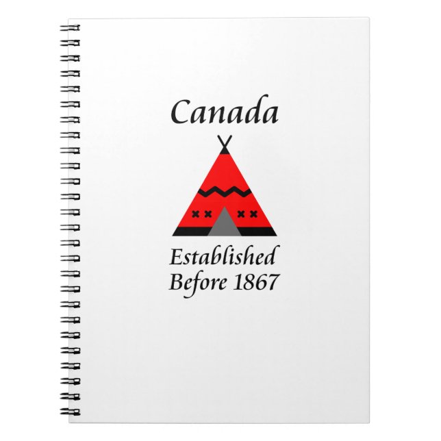 Canada Established Before 1867 Red Teepee Colour Notebook (Front)