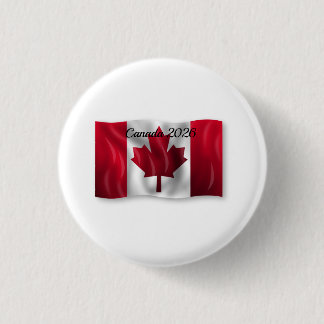 Canada Flag  3 Cm Round Badge