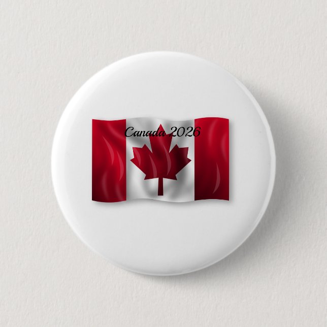 Canada Flag  6 Cm Round Badge (Front)