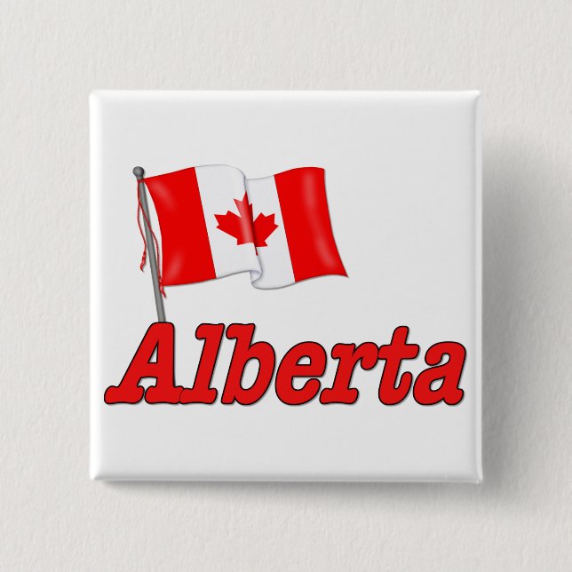 Canada Flag - Alberta 15 Cm Square Badge (Front)