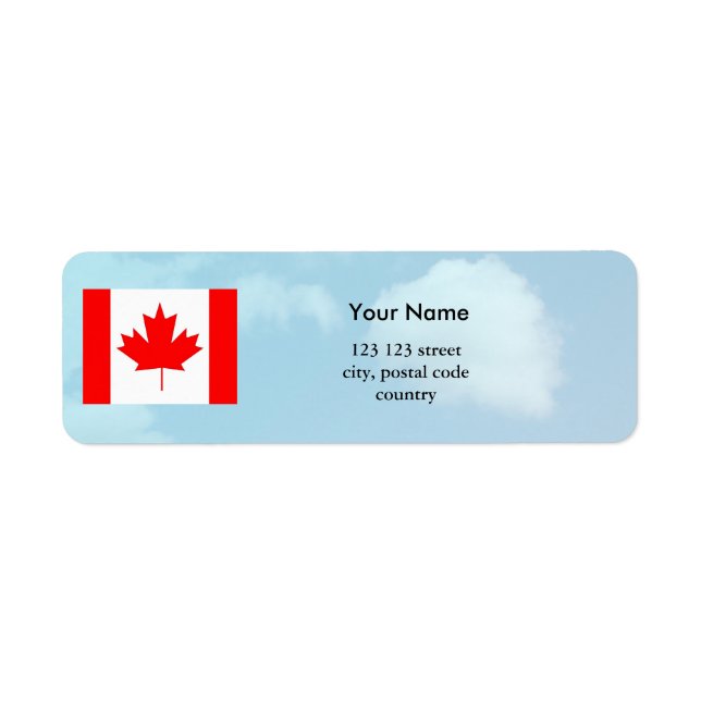 Canada flag and sky, make your own flag labels (Front)