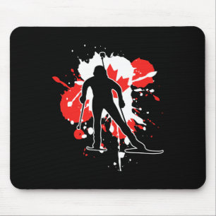 Canada Flag Biathlonist - Canadian Biathlon 1 Mouse Pad