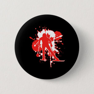Canada Flag Biathlonist - Canadian Biathlon 6 Cm Round Badge