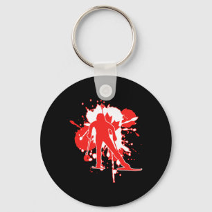 Canada Flag Biathlonist - Canadian Biathlon Key Ring
