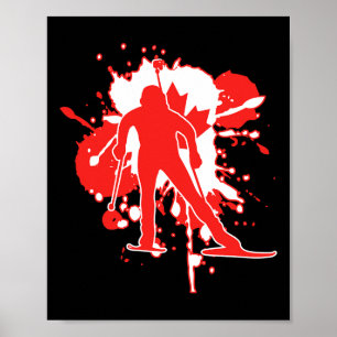 Canada Flag Biathlonist - Canadian Biathlon Poster