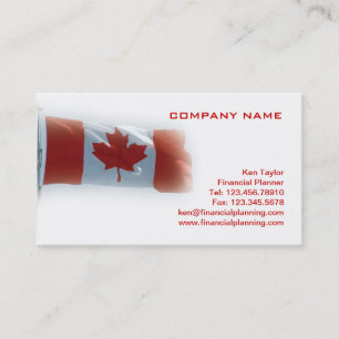 Canada Flag Business Card Red & White