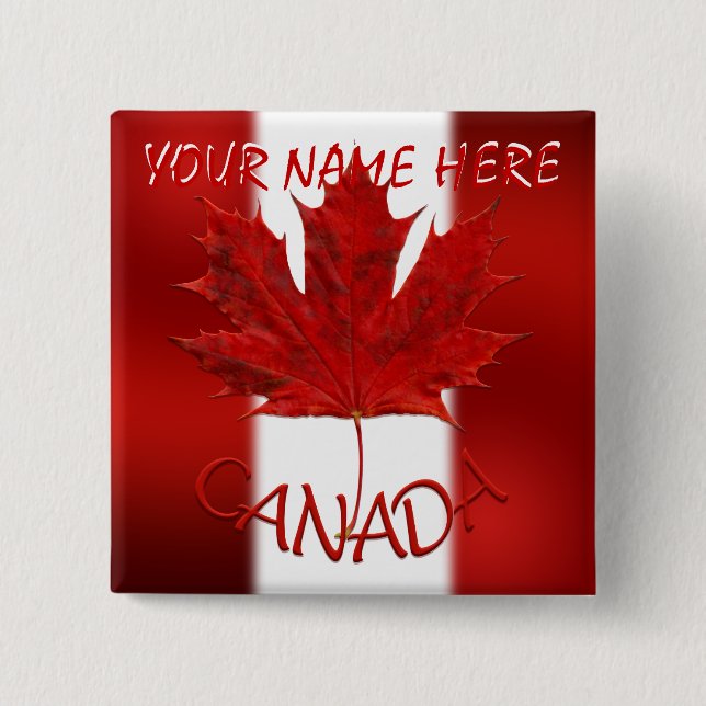 Canada Flag Buttons Personalised Canada Souvenir (Front)
