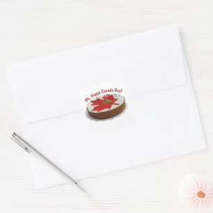 Canada Flag Cake Maple Leaf Square Sticker