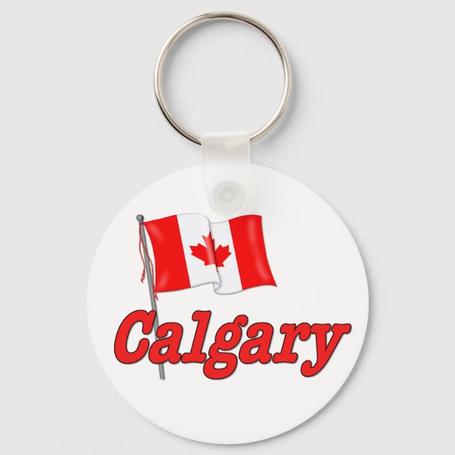 Canada Flag - Calgary Key Ring (Front)