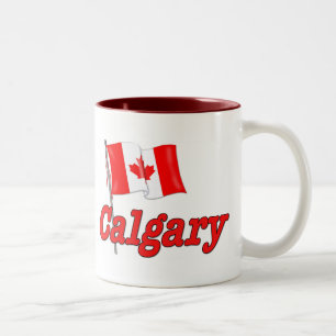 Canada Flag - Calgary Two-Tone Coffee Mug