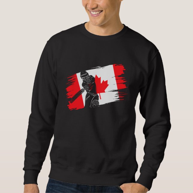 Canada Flag Canada Cricket Fan Player Coach Umpire Sweatshirt (Front)