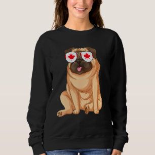 Canada Flag Canadian Bull Dog Funny Sunglasses Sweatshirt
