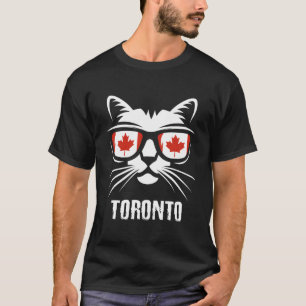 Canada Flag Canadian Cat Maple Leaf Toronto T-Shirt