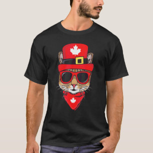 Canada Flag Canadian Cat Sunglasses Funny Men Wome T-Shirt
