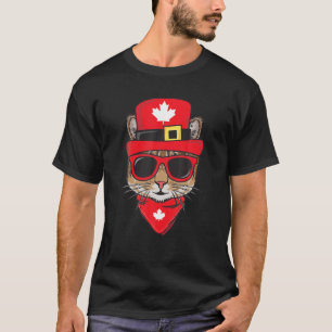 Canada Flag Canadian Cat Sunglasses Funny Men Wome T-Shirt