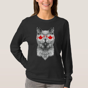 Canada Flag Canadian Cat Sunglasses Men Women T-Shirt
