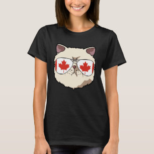 Canada Flag Canadian Exotic Shorthaire Cat Sunglas T-Shirt