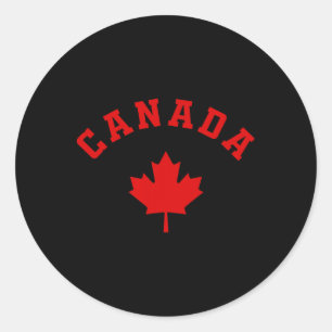 Canada Flag Canadian Maple Leaf Hiking Skiing Camp Classic Round Sticker