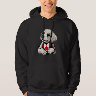 Canada Flag Canadian Pride Heart Dog Canada Maple Hoodie