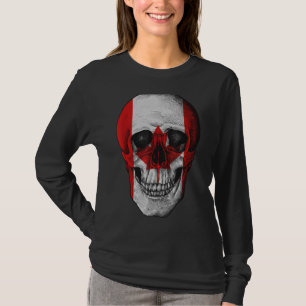Canada Flag Canadian Skull Hockey Dad Womens Mens T-Shirt