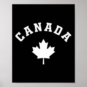 Canada Flag Canadian Vacation Fishing Hiking Skiin Poster