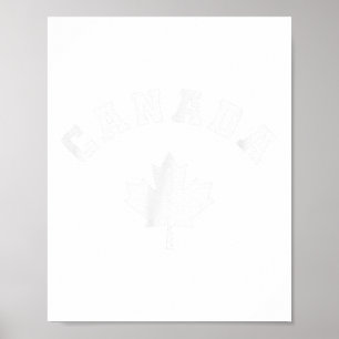 Canada Flag Canadian Vacation Fishing Hiking Skiin Poster