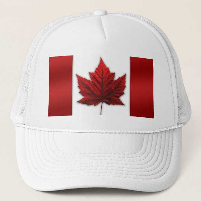 Canada Flag Cap Trucker Hat Canada Souvenir Cap (Front)