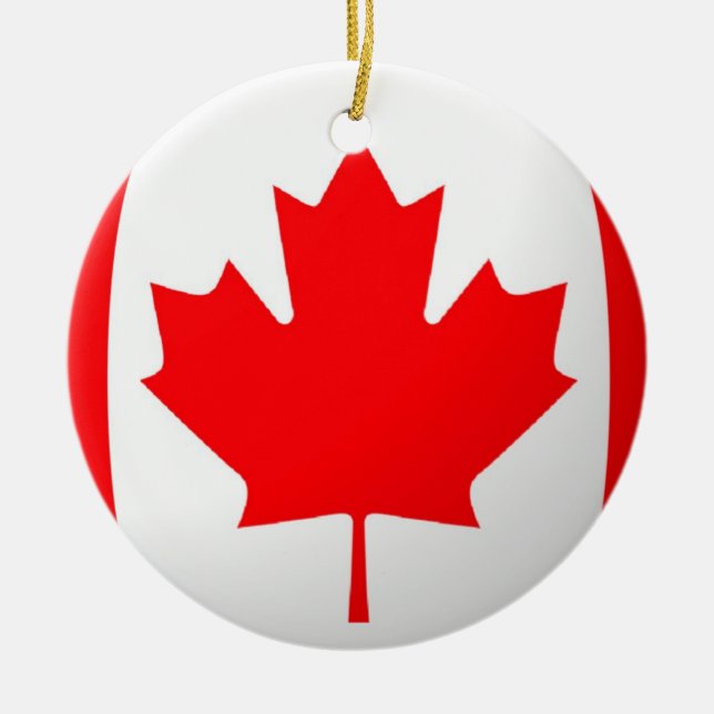 Canada Flag Ceramic Tree Decoration (Front)