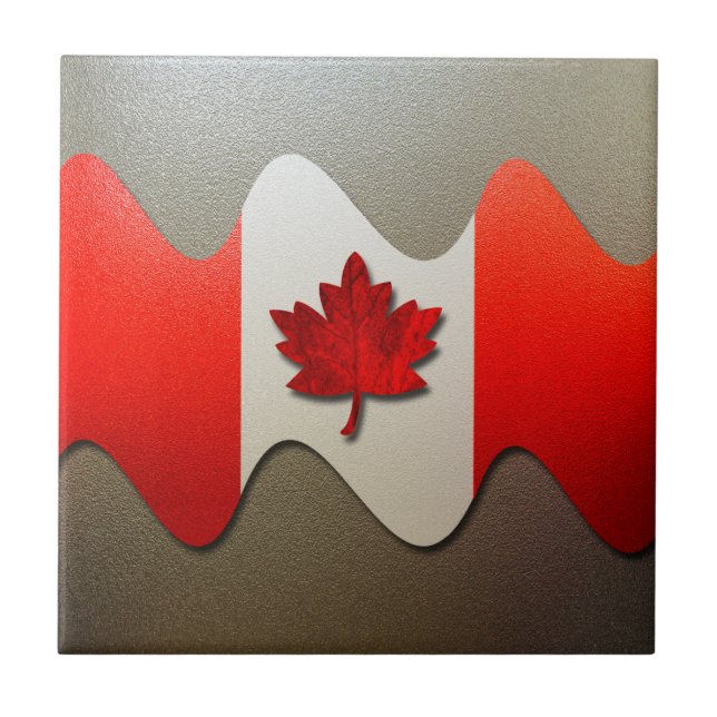 Canada Flag-Chrome by Shirley Taylor Ceramic Tile (Front)