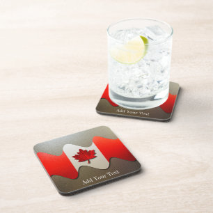 Canada Flag-Chrome by Shirley Taylor Coaster