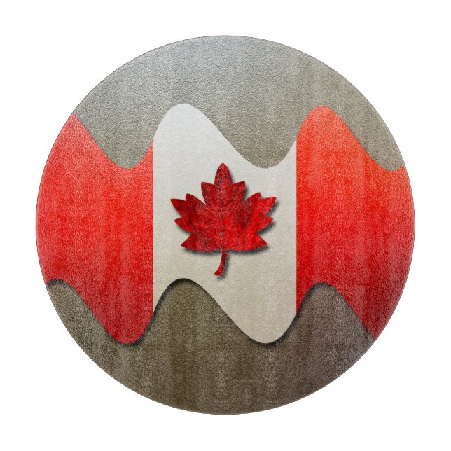 Canada Flag-Chrome by Shirley Taylor Cutting Board (Front)