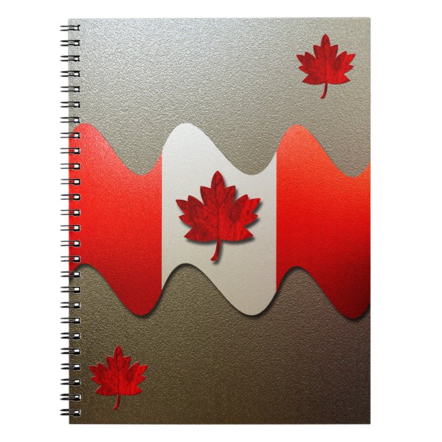 Canada Flag-Chrome by Shirley Taylor Notebook (Front)