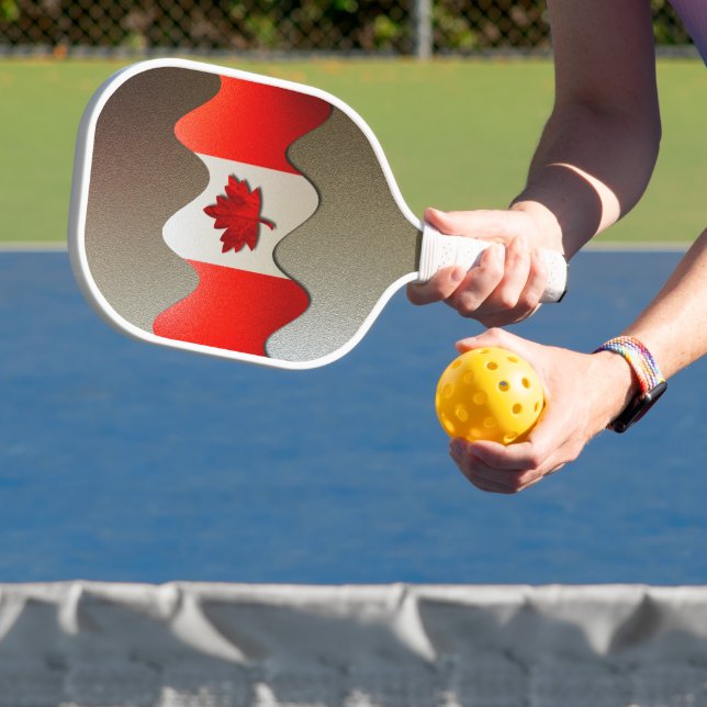 Canada Flag-Chrome by Shirley Taylor Pickleball Paddle (Insitu)