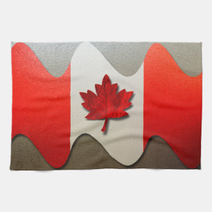 Canada Flag-Chrome by Shirley Taylor Tea Towel