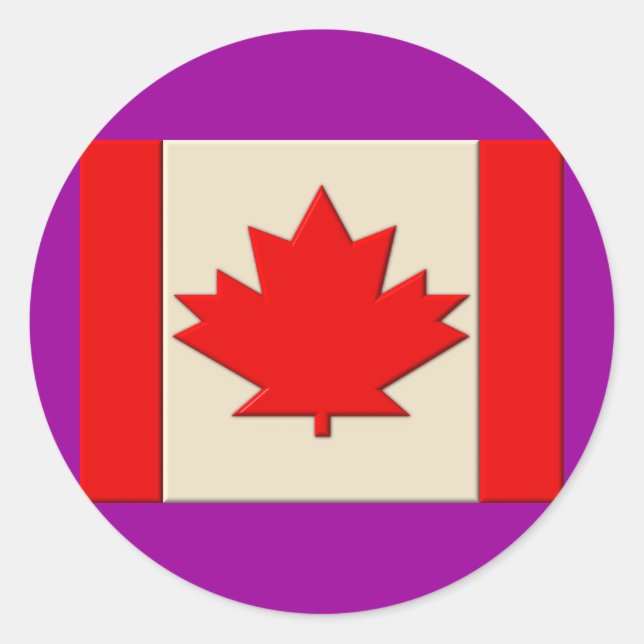 Canada Flag Classic Round Sticker (Front)