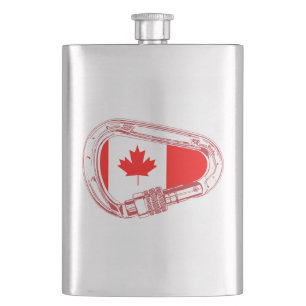 Canada Flag Climbing Carabiner Flask