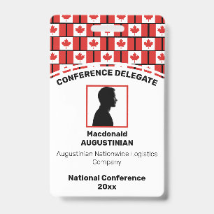 CANADA FLAG Customised Logo Photo ID Name Badge